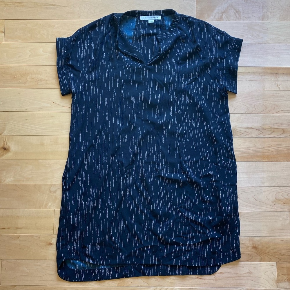 Loyal Hana navy & white print nursing/maternity dress